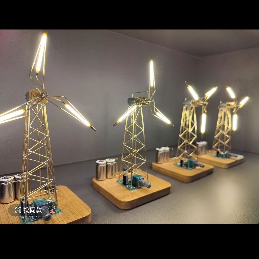 Audio Music Visualizer - DIY industrial wind turbine lamp desktop