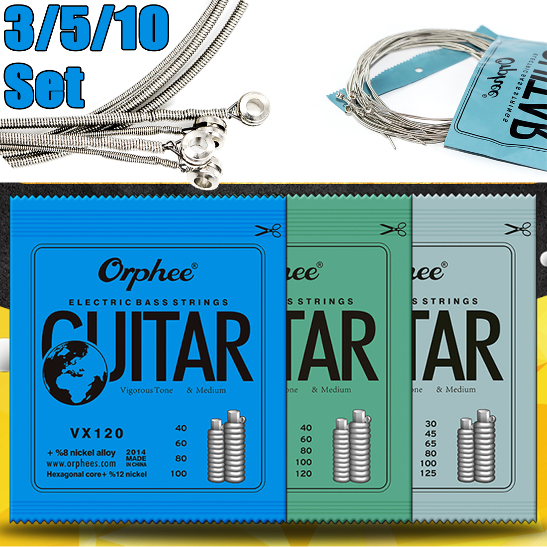 3/5/10 Set Orphee Bass Guitar  – Bass Guitar Strings recenzja i cena