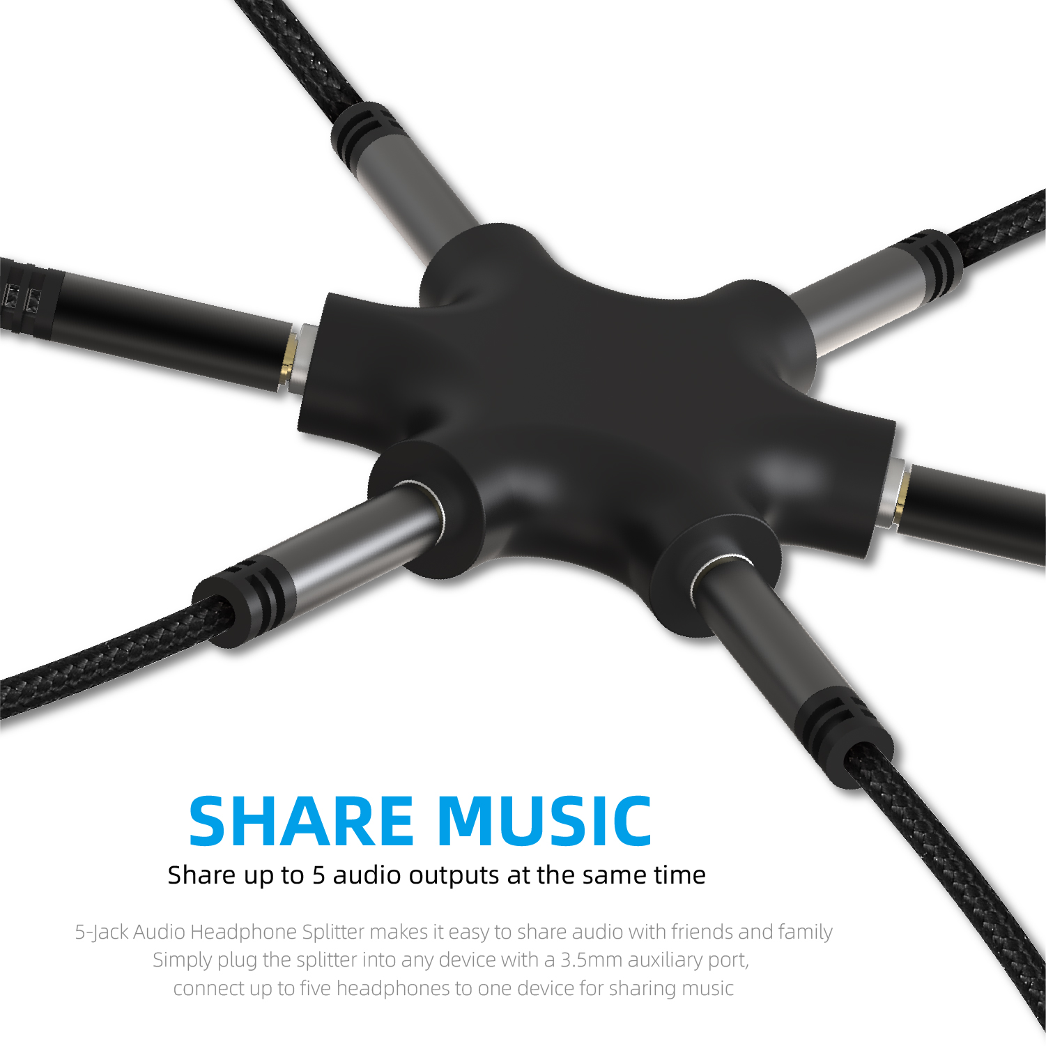 5-Way Multi Headphone Splitter – Audio And Music Splitter recenzja i cena