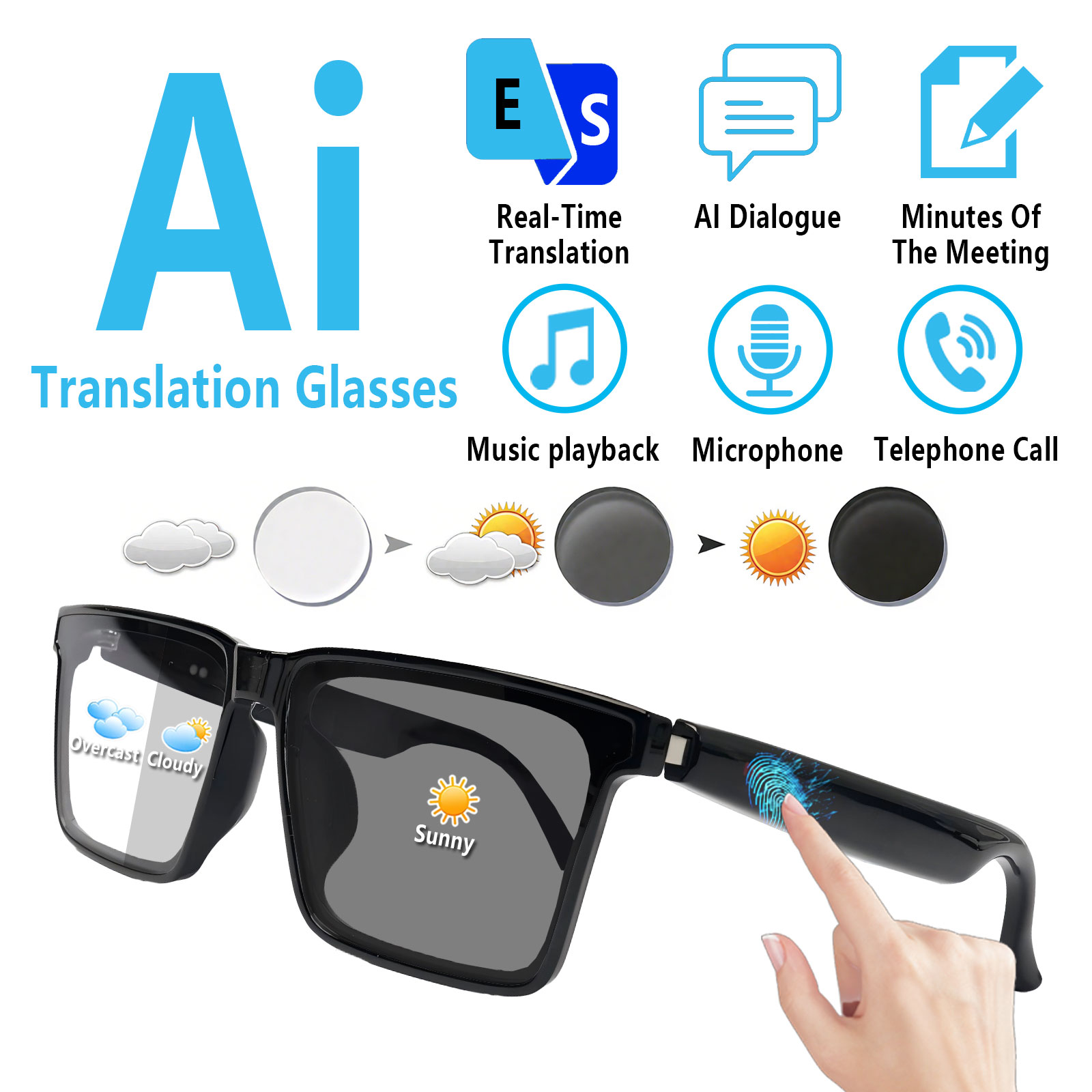 Smart Audio Glasses with Real- – Audio Music Hifi recenzja i cena
