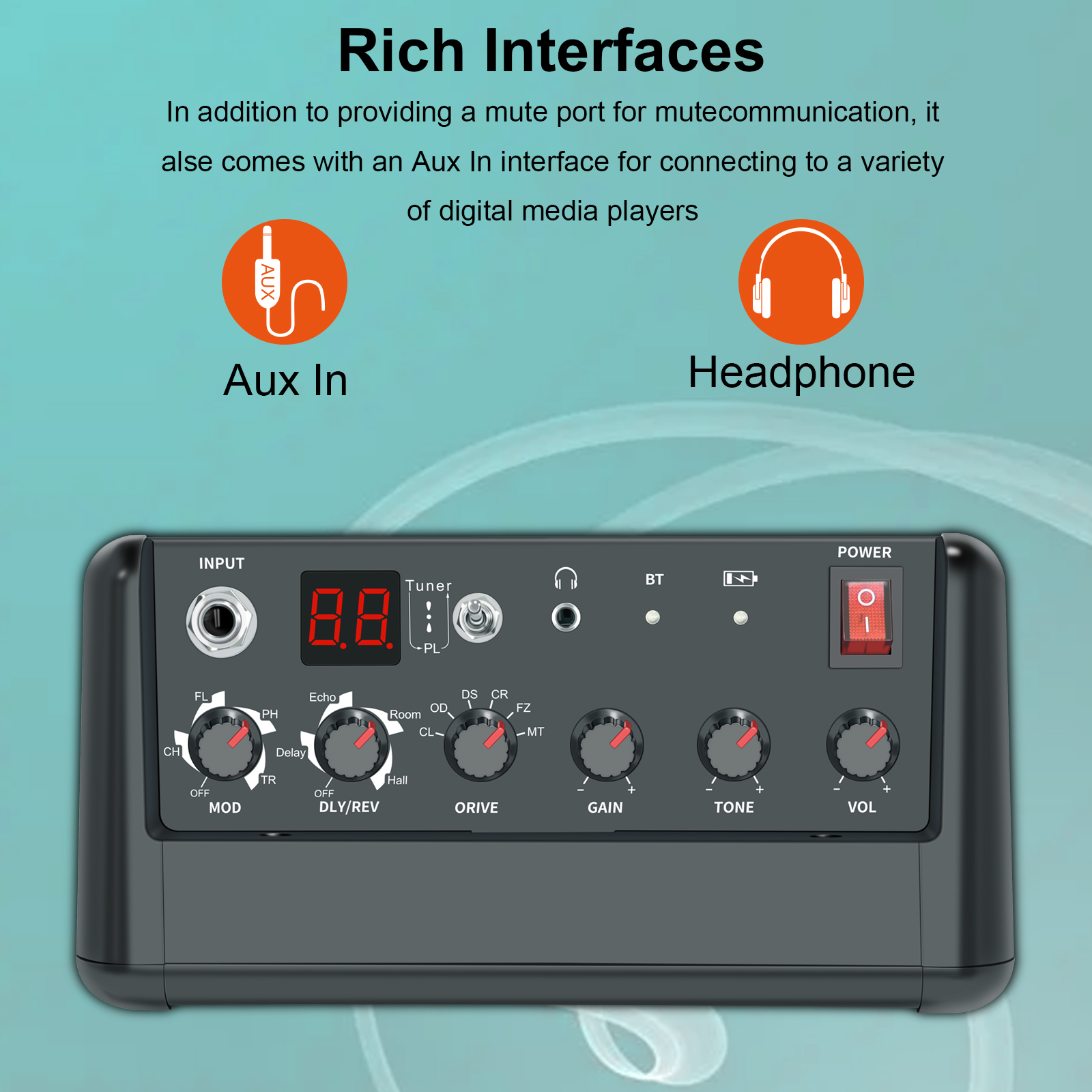 Rowin Guitar Amplifier 15W Com – Portable Amplifier Mini recenzja i cena
