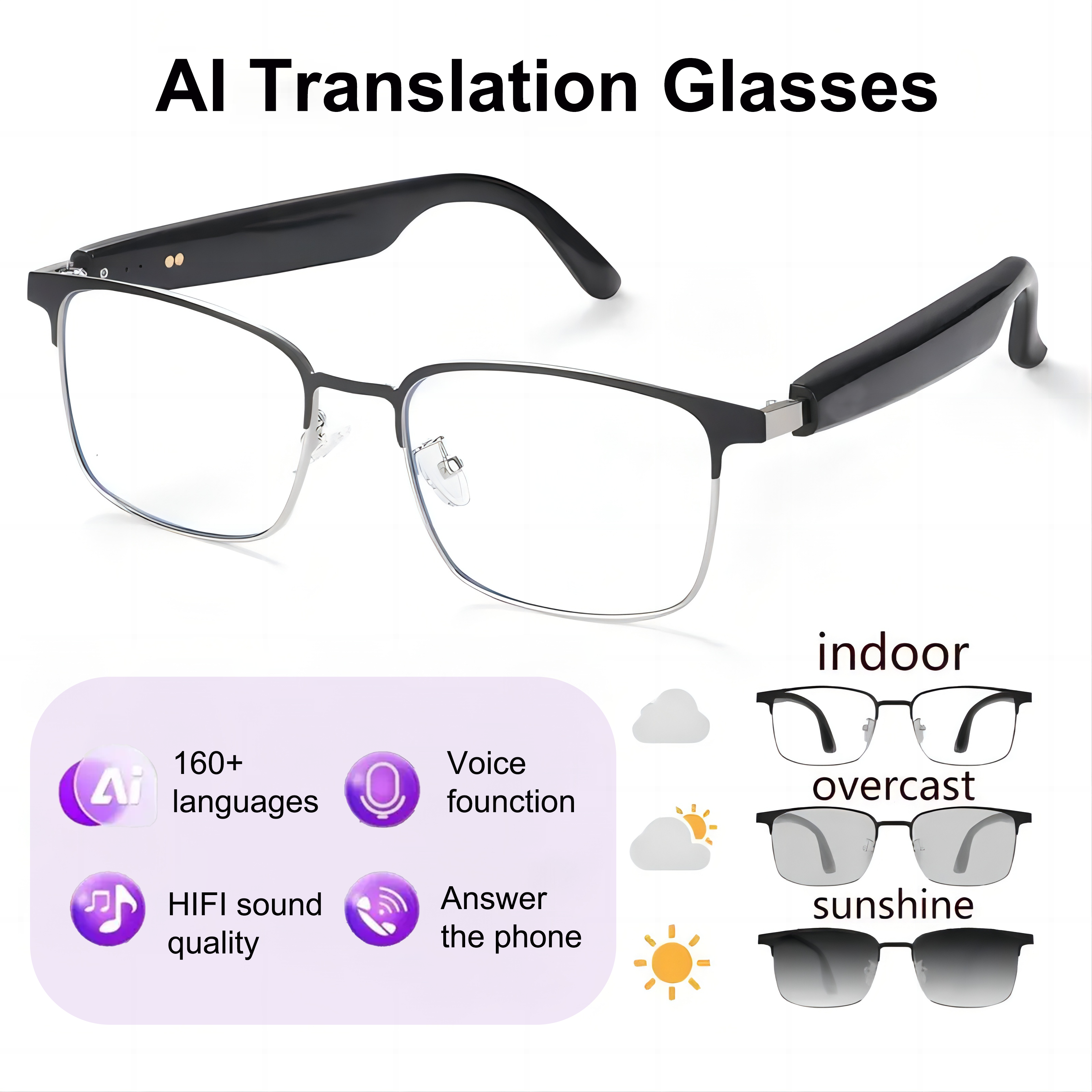 Smart Audio Glasses with Real- – Audio Music Hifi recenzja i cena