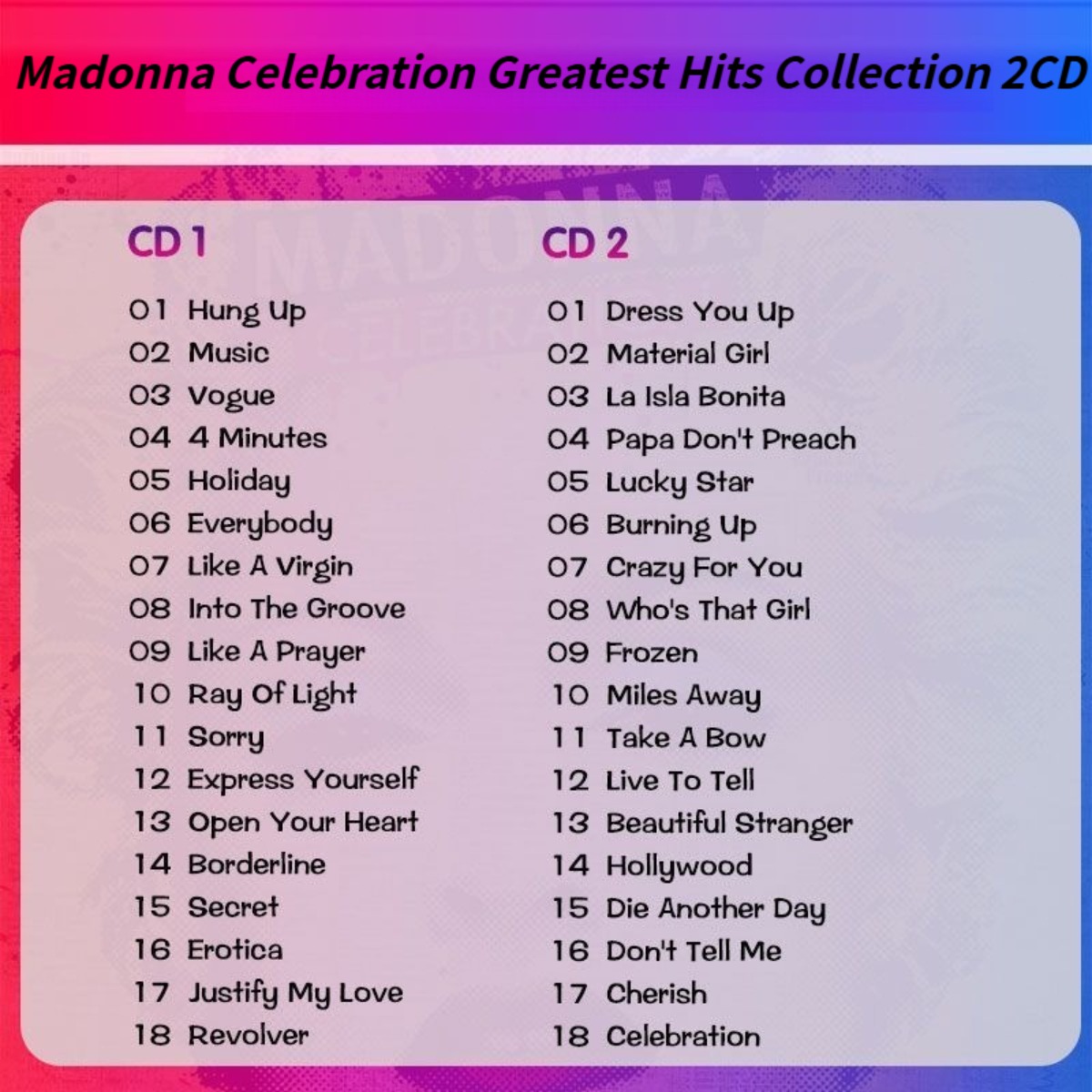 Madonna Celebration The Ultima – Audio Music Cd recenzja i cena