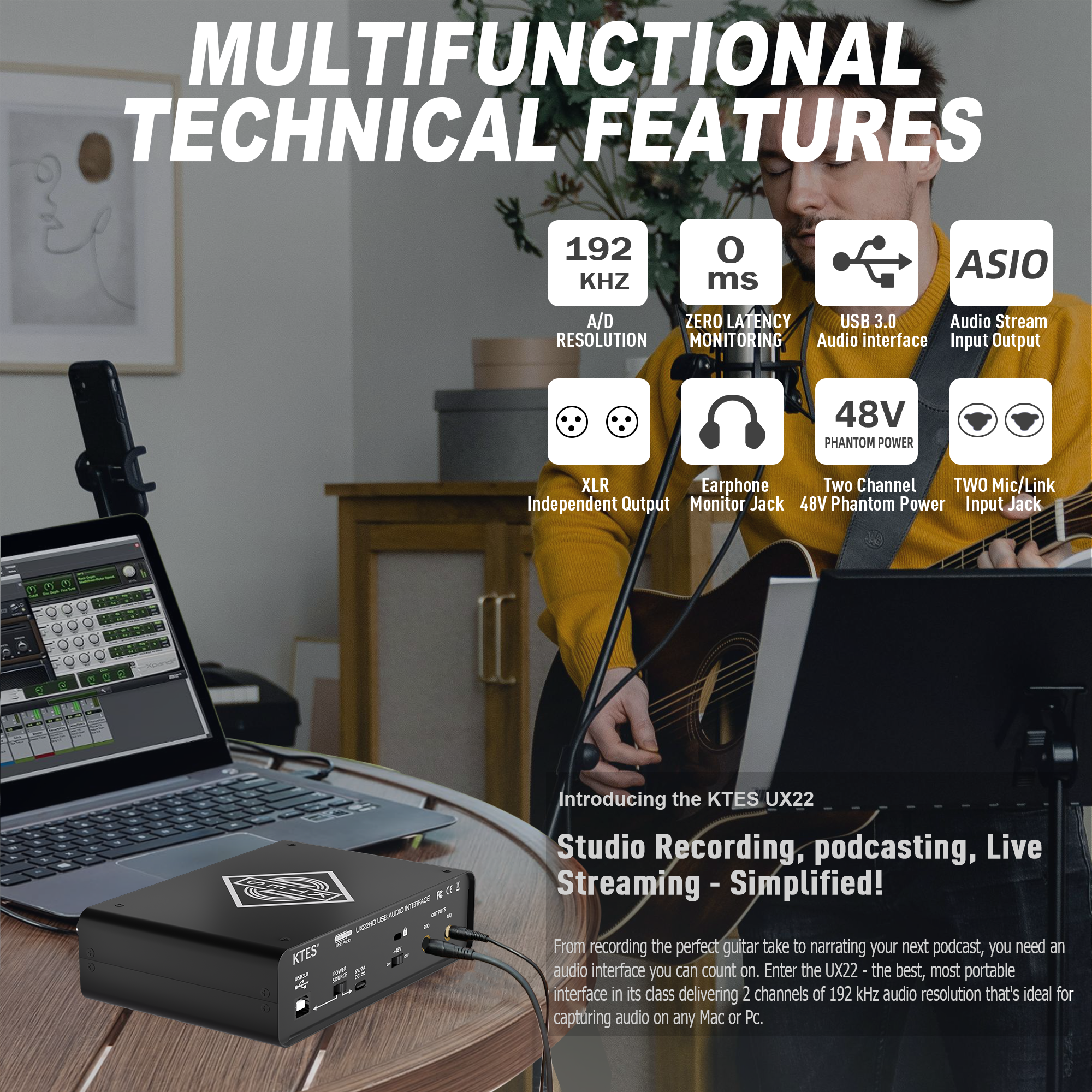 UX22 Audio Interface 192kHz 32 – Audio Music Youtube recenzja i cena