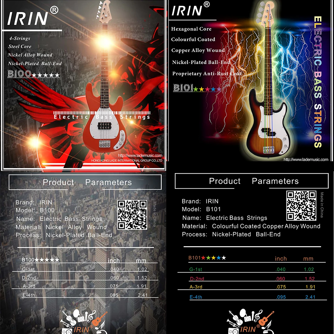 IRIN Electric Bass Strings Pro – Bass Guitar Strings recenzja i cena