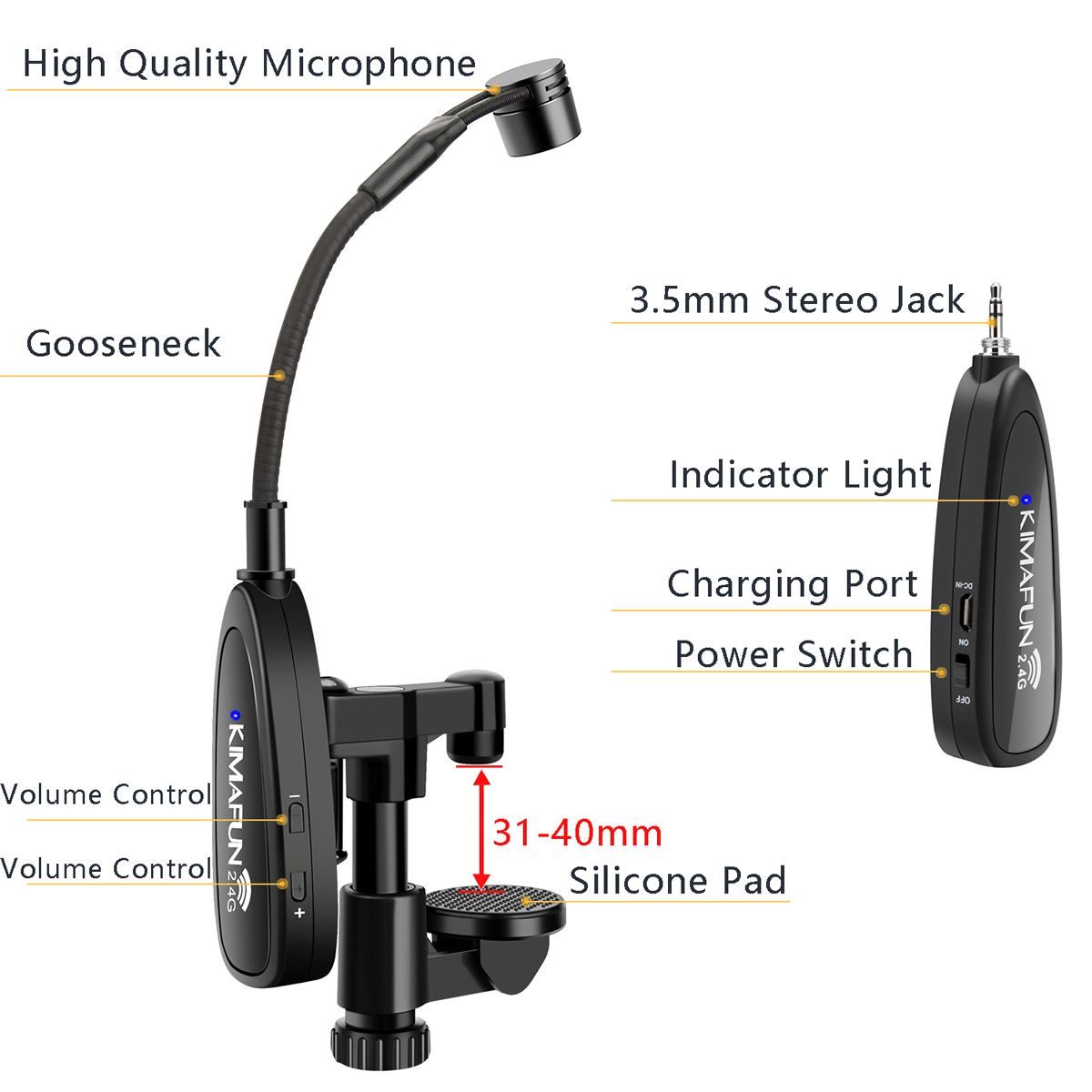KIMAFUN 2.4G Musical Instrumen – Audio Music Youtube recenzja i cena